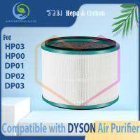 ? จัดส่งรวดเร็ว?สำหรับ ไส้กรอง dyson แผ่นกรอง DP01 DP02 DP03/Pure Hot HP00 HP01 HP02 HP03 filter ไส้กรองเครื่องฟอกอากาศ  แผ่นกรองอากาศ กรองกลิ่น 2in1 Hepa+Carbon