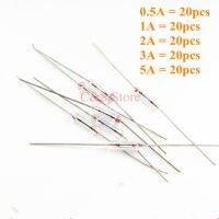 【YF】 5 kinds x 20pcs   100pcs/lot 3x10mm 250V Axial fast glass fuse with lead wire Mix Set 0.5A 1A 2A 3A 5A 3x10