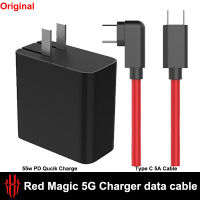 【 Stock】Original สำหรับ ZTE Nubia สีแดง5G 55W PD Qucik Fast Charger Charger 5A USB Dual Type-C USB C ประเภท-C สายสำหรับสีแดง Magic5G Redmagic 5G