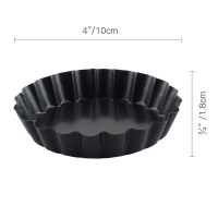 12pcsset Non-Stick Tart Quiche Flan Pan Molds Pie Pizza Cake Mold Removable Loose Bottom Fluted Heavy Duty Pizza Pan Bakeware