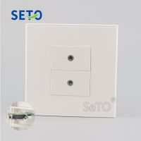 SeTo 86 Type Double 3.5mm Earphone Connector Panel Wall Plate Socket Keystone Faceplate