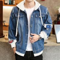 Denim Mens Jacket Hoodies Oversized Women Jackets Hip Hop Windbreaker Jean Men Hooded Coats Streetwear Winter Autumn Men Jacket