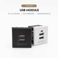 [Hot K] 5V 2.1A Dual USB AC เต้าเสียบไฟฝัง Dual USB เดสก์ท็อป Receptacle สายชาร์จแผงชาร์จแบตเตอรี่สำหรับรถยนต์ Outlet ทดสอบวงจร DIY