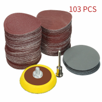 103Pcs Round Sandpaper 2Inch 80-3000 Grit Round Shape Sanding Discs Buffing Sheet Sandpaper Sander Polishing Pad Abrasive Tools