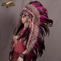 38inch full high indian Feather headdress replica made feather costumes feather headpiece feather hat