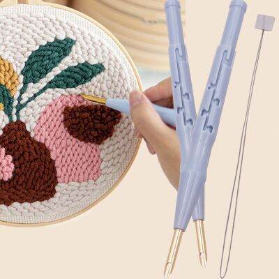 Embroidery Punch Needle Stitching Adjustable Magic Embroidery Needle Pen Weaving Tool Knitting Sewing Tools for DIY Carpet Hook Needlework