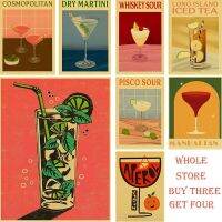 สาธิตแฟชั่นวินเทจการ์ตูนน้ำผลไม้ Mojito Aperol สเปรย์ PostersVintage Home Room Coffee Bar Decor Aesthetic Wall Decor ภาพวาด New