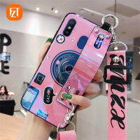 Luxury 3Dกล้องBlurayเคสโทรศัพท์สำหรับXiaomi Redmi 9Aสายรัดข้อมือวงเล็บซิลิคอนนุ่มด้วยเชือกยาว