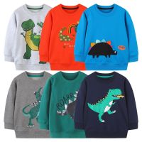 2023 Winter Cartoon Dinosaur Jumper Top Boys Long Sleeve Cotton Sweatshirt Childrens Pullovers Fashion Boy Hoodies Kids Clothes