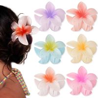 6 Pack Large Flower Hair Claw Clips Hawaiian Flower Hair Claw Clips for Women Thin Thick Curly Hair90s Strong Hold jaw clip