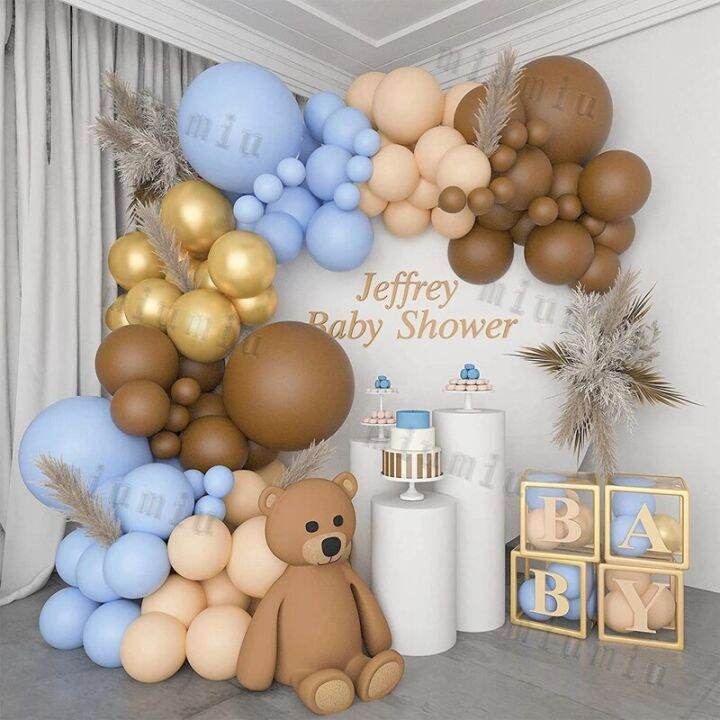 Coffee Brown Balloon Garland Arch Kit Kids 1st Happy Birthday Party ...