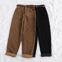 JMPRS New 2021 Women Spring Corduroy Pants High Waist Autumn Vintage Korean Wide Leg Pants Elegant Belt Loose Cotton Streetwear