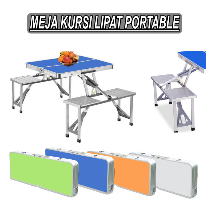 Promo Meja Kursi Lipat Portable Aluminium Kaki Kotak Meja Kursi Lipat