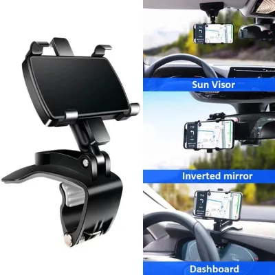 【CC】Dashboard Car Phone Holder 360 Degree Mobile Phone Stands Rearview Mirror Sun Visor In Car GPS Navigation Bracket