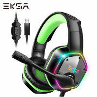 Gaming Headphones For PCPS4PS5 EKSA E1000 7.1 Surround RGB Gaming Headset Gamer USB Wired Headphones with Noise Cancelling Mic