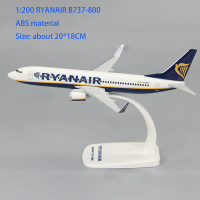 1:200ขนาด B737-800 B737MAX8พลาสติก ABS เครื่องบินรุ่นของเล่น RYANAIR เครื่องบินเครื่องบินรุ่นของเล่นประกอบเรซิ่นสำหรับการเก็บ