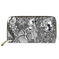 Wholesale Custom Logo Leather Wallet Credit Card Holder Phone Coin Purses Women Clutch Polynesian tribal style