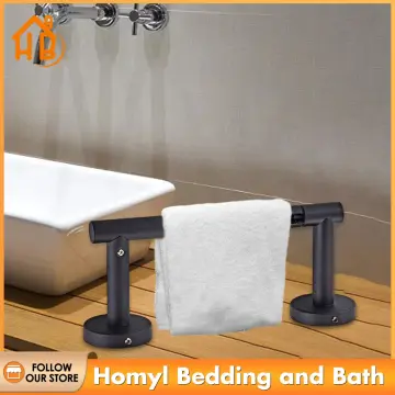Toilet Paper Holder - Bathroom Flexible Pivoting Tissue Handle on Wall  Mounted, Large Mega Roll Holder - black