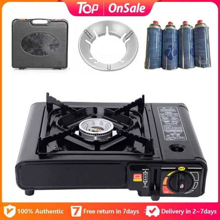 Portable Butane Gas Stove Outdoor Camping Stove Safe Electric Light