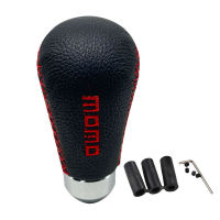 หนังสีดำ รถ เกียร์ Shift Knob Shifter Lever Stick Universal Manual สีแดง MOMO