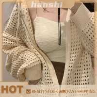 hanshi [2023 new HOT FASHION] lazlook เสื้อโค้ทคาร์ดิแกนมีฮู้ดสำหรับผู้หญิงเสื้อโค้ทถักแขนยาวแบบลำลองมีซิป