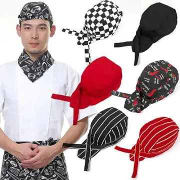 Chef Hat Pirate Ribbon Cook Hat Round Top Chef Hat Baker Cake