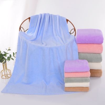 【CC】 35x75CM/70x140CM Son set towel coral velvet bath absorbent thickened gift