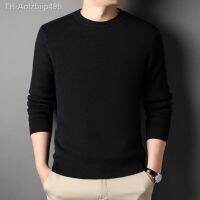 Aolzbiip49h เสื้อกันหนาวผู้ชาย COZY Mens เสื้อสเวตเตอร์ธุรกิจนุ่มถักคอกลม SLIM FIT Anti-shrink สำหรับฤดูใบไม้ร่วงฤดูหนาวรอบคอ