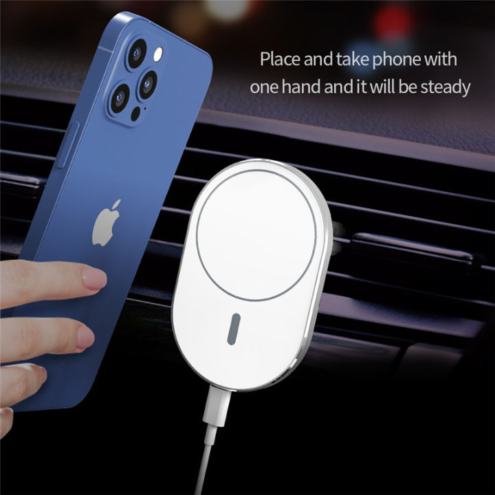 fashion202315w-magnetic-wireless-car-charger-mount-สำหรับ-12-mini-12-pro-max-magsafe-fast-charging-wireless-charger-ที่วางศัพท์ในรถยนต์