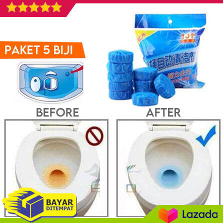 [Paket 5 Biji] Tablet Biru Pembersih Pewangi Penyegar Kloset Closet WC ...