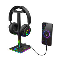 Eb01-b Rgb Gaming Headphone cket With Dual USB Interface Headphone Hanger Desktop Holder Universal Support USB Headset