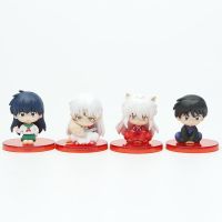 KAVVEN ของเล่นเด็กตุ๊กตาโมเดลคริสต์มาส PVC อะนิเมะ4.5Cm,Inuyasha ตุ๊กตาขยับแขนขาได้ Sesshoumaru ท่านั่ง