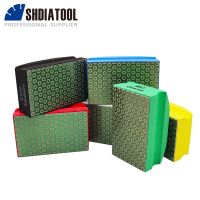 SHDIATOOL 1pc Diamond Hand Polishing Pads Stone Block Square Grinder Milling Granite Marble 90X55mm Portable Sanding Disc