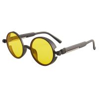 【LZ】◊❃✔  Classic Gothic Steampunk Sunglasses Luxury Brand Designer High Quality Men and Women Retro Round Pc Frame Sunglasses