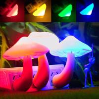 Light Sensor Mushroom Lamp Mushroom Light with Us Plug Led Mushroom Night Lamp with Dusk To Dawn Sensor Plug-in Lamp for Bedroom Stairs