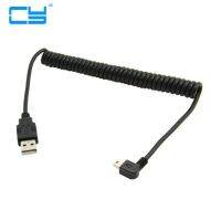 【DT】mini usb cable USB Type-A to Mini 5Pin Right Angle Charging spring Cable for GPS Navigator 0.5m-1.2m  hot