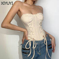XIYUYI แฟชั่นผ้าฝ้ายใหม่เสื้อกล้ามเปลือยหลังผู้หญิงอเนกประสงค์