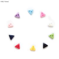 100pcs 6mm Mini 2 hole Triangle Resin Multicolor Single Color Optional buttons Sewing Scrapbooking Decor Handmade DIY