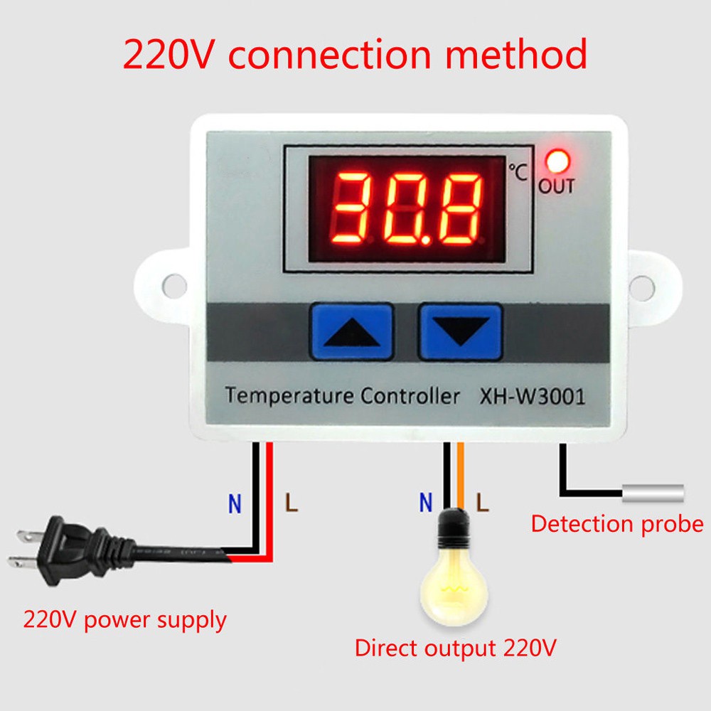 XH-W3001多功能数字温控器AC110-220V 1500W恒温控制开关
