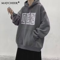 MAYCHEER   เสื้อกันหนาวถอดออกพร้อมผ้าคลุมศีรษะแจ็คเก็ตคู่รักแขนยาวลำลองของผู้ชาย