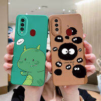 Case สำหรับ Samsung Galaxy A20S ปลอกน่ารักไดโนเสาร์อะนิเมะสแควร์เหลวซิลิโคนอ่อนนุ่มปกกล้องป้องกันโทรศัพท์ Case