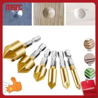 MSRC เครื่องมือเจาะรู เครื่องมือเจาะมือ 5ขลุ่ย Countersink Hss ค่ะ 90องศาองศา ดอกสว่านเจาะ เครื่องลบมุม เครื่องตัดลบมุมไม้ ก้านหกเหลี่ยม หัวเจาะอ่างล้างจาน