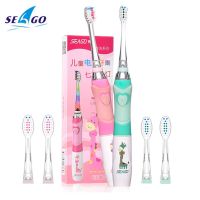 R Seago Childrens Electric Toothbrush LED Light Smart Reminder Replacement Nozzles Battery Supply Sonic Toothbrush For 3 Years+