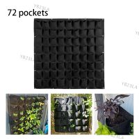 72 Pockets Wall-mounted Grow Bags Wall Hanging Planting Bags Vertical Garden Flower Plant Nursery Pot Supplies YardYB23TH