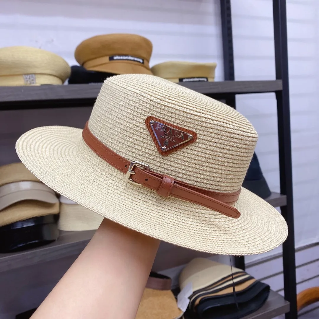 Quick Delivery】PRADA Hat female Korean version of all-match empty top cap  female summer outing sunscreen sunshade straw woven straw hat | Lazada PH