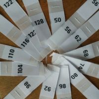 50PCS White polyester cloth number size label baby clothing woven tags 50 56 62 68 74 80 86 92 98 104 110 116 122 128 Cable Management