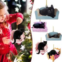 Cute Cat Lying On The Sofa Christmas Decoration Listing Personalized Home Pendant Home Party Tree Hanging Pendant Navidad Natal