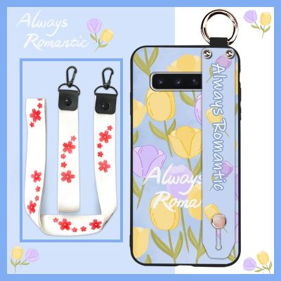 ring Durable Phone Case For Samsung Galaxy S10/SM-G973N Silicone cute New Arrival Back Cover Lanyard Anti-knock Soft