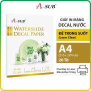 Giấy In Decal Nước A-Sub Loại Trong Suốt, A4 5