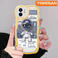 YIWESAN เคสสำหรับ iPhone 12 12 12 Pro 12 Mini 12 Pro Max,เคสการ์ตูนน่ารักมีสไตล์อวกาศนักบินอวกาศสีสันสดใสขอบคลื่นเนื้อครีมเคสโทรศัพท์โปร่งใสนิ่มป้องกันซิลิโคนใส